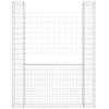 vidaXL Gabionkurv u-formet med 2 stolper jern 140x20x200 cm
