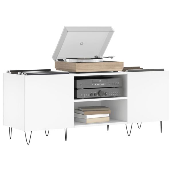 vidaXL Hifi-benk hvit 121x38x48 cm konstruert tre