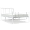 vidaXL Sengeramme i metall med hode- og fotgavl hvit 100x200 cm