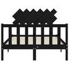 vidaXL Sengeramme med hodegavl svart double heltre