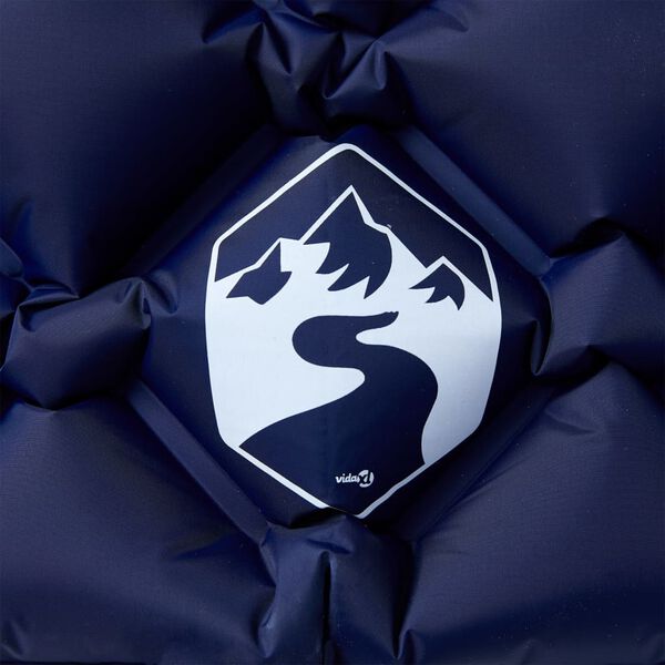 vidaXL Oppbl&aring;sende campingmadrass med pute for 1 person marinebl&aring;