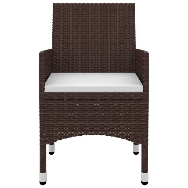 vidaXL Hagespisegruppe med puter 3 deler polyrotting og glass