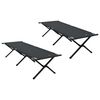 vidaXL Sammenleggbar camping seng 2 stk. Svart 193 x 69 x 45 cm