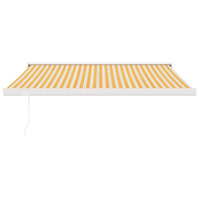 vidaXL Uttrekkbar markise gul og hvit 3x2,5 m stoff og aluminium