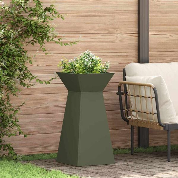 vidaXL Søyleplanter 2 pcs Olivengrønn 35 x 35 x 73 cm