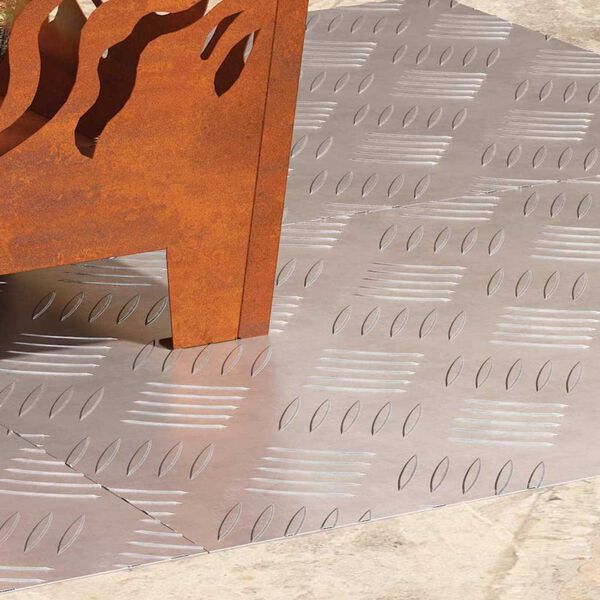 vidaXL Trinn Rektangul&aelig;r 4 pcs s&oslash;lv 60 x 40 cm Aluminium