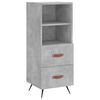 vidaXL Highboard betonggrå 34,5x34x180 cm konstruert tre