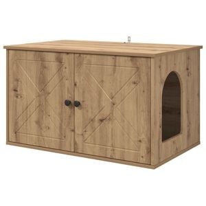 vidaXL Katt Hus Artisan eik 85 x 55 x 50,5 cm Konstruert tre