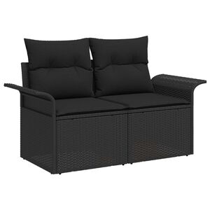 vidaXL Hagemøbelsofa med pute Svart 141 x 62 x 69cm polyrotting
