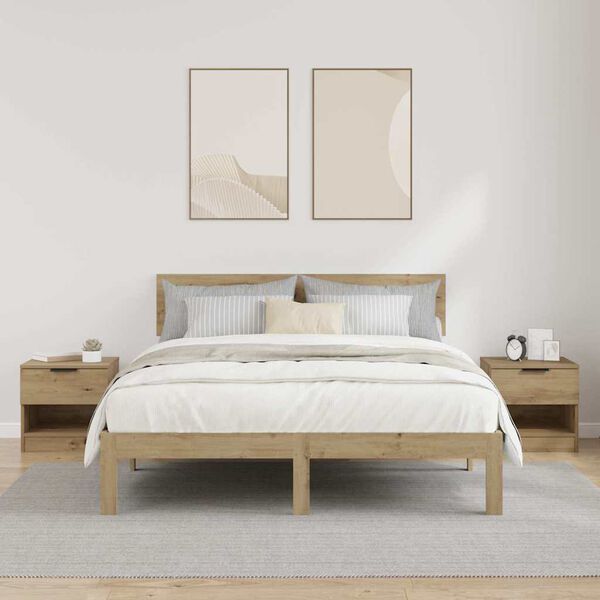 vidaXL Sengeskap 2 pcs Artisan Eik 40 x 39 x 40cm Konstruert tre