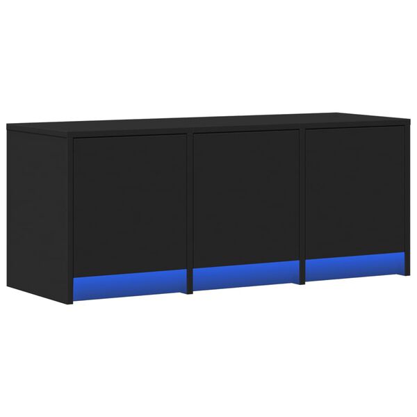 vidaXL TV-benk med LED svart 97x34x40 cm konstruert tre