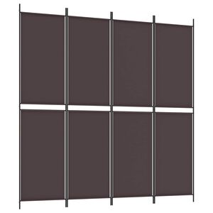 vidaXL Romdeler med 4 paneler brun 200x200 cm stoff