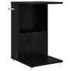 vidaXL Sidetabell med hjul Svart Eik 40 x 35 x 60 cm Konstruert tre