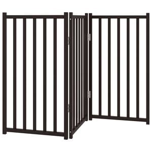vidaXL Hundeport sammenleggbar 3 paneler svart 150 cm heltre gran