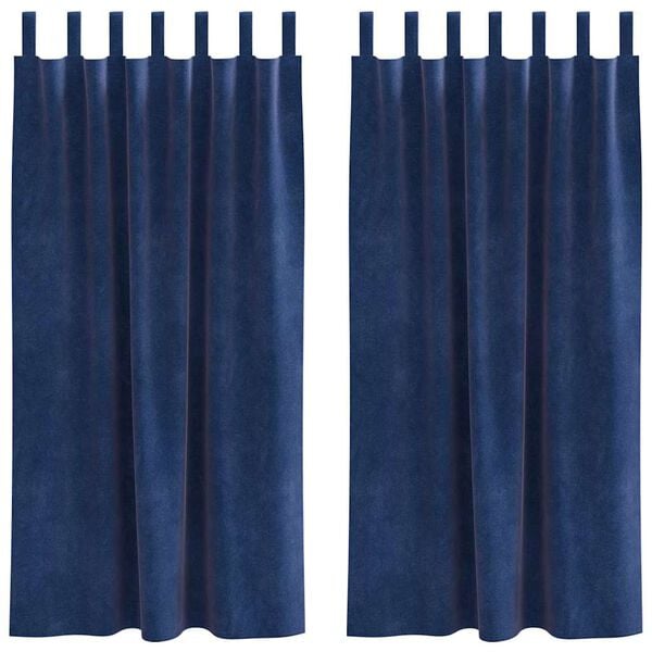 vidaXL Blendingsgardiner 2 pcs M&oslash;rkebl&aring; 140 x 175 cm Fl&oslash;yel