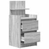 vidaXL Nattskap med 2 skuffer 2 stk gr&aring; sonoma 38x34x80 cm