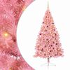 vidaXL Kunstig Forh&aring;ndsopplyst Juletre med 300 LED Rosa 240 cm PVC
