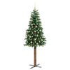 vidaXL Slim juletre med 300 LED grønn 180 cm PVC og Massivt Furu tre