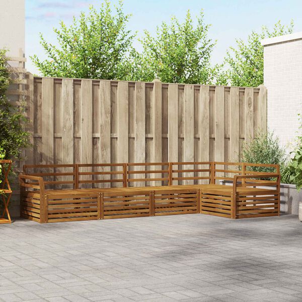 vidaXL Utend&oslash;rs sofa-sett 5 pcs Naturlig Solid akasietre