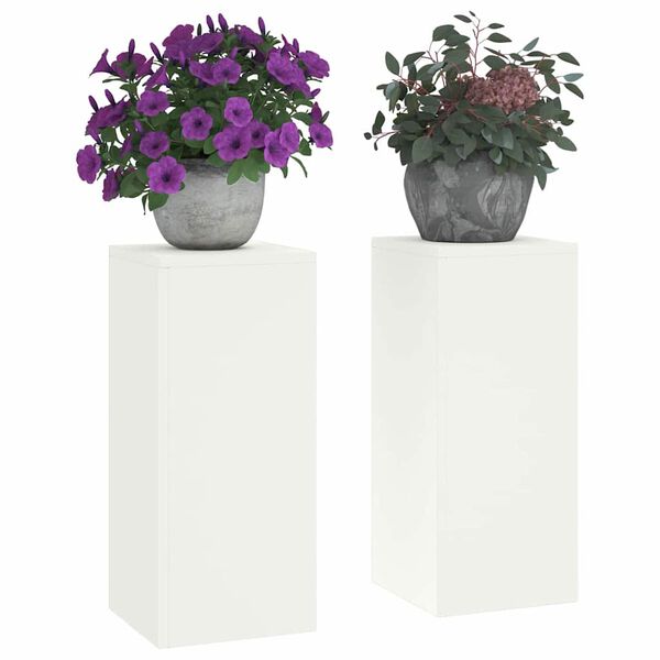 vidaXL Planteholder 2 pcs Hvit 24 x 24 x 55 cm Stål