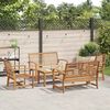 vidaXL Hagesofa Set 5 pcs Naturlig Massivt Teaktre