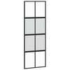 vidaXL Skyved&oslash;r svart 76x205 cm herdet glass og aluminium