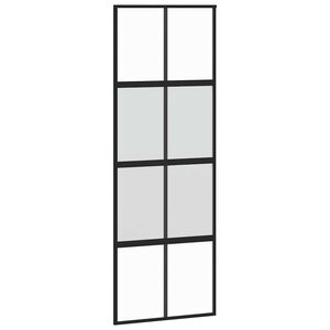 vidaXL Skyved&oslash;r svart 76x205 cm herdet glass og aluminium