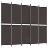 vidaXL Romdeler 6 paneler brun 300x220 cm stoff