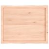 vidaXL Bordplate 80x60x(2-4) cm ubehandlet heltre eik naturlig kant