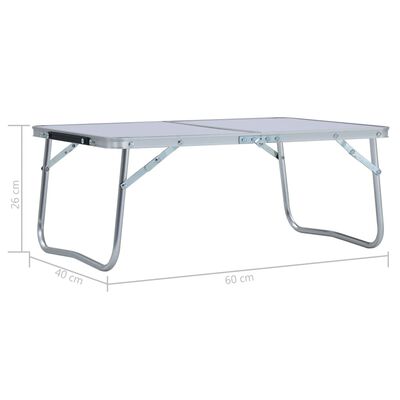 vidaXL Sammenleggbart campingbord hvit aluminium 60x40 cm