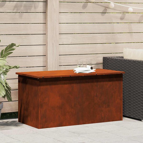 vidaXL Utend&oslash;rs Lagringsboks Rusten 100 x 50,5 x 50 cm St&aring;l