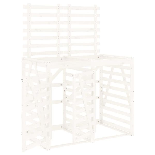 vidaXL Dobbelt s&oslash;ppeldunkskur hvit heltre furu