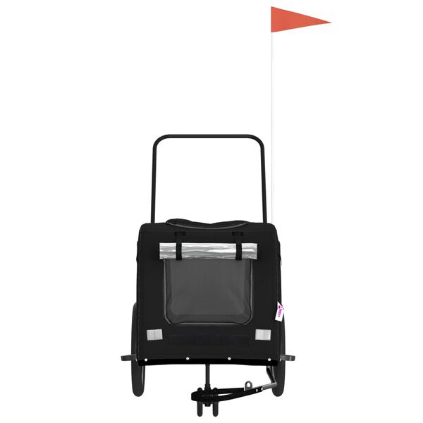 vidaXL Kjæledyrsykkelhenger svart oxfordstoff og jern