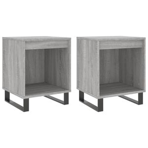 vidaXL Nattbord 2 stk gr&aring; sonoma 40x35x50 cm konstruert tre