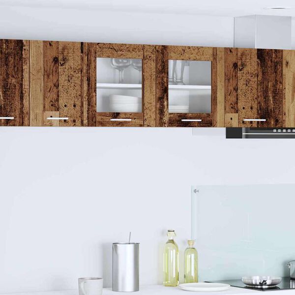 vidaXL Hengende skap med d&oslash;r Gammel treverk og hvit 80 x 31 x 40 cm