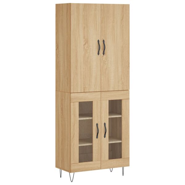 vidaXL Highboard sonoma eik 69,5x34x180 cm konstruert tre