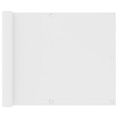 vidaXL Balkongskjerm hvit 75x600 cm oxfordstoff