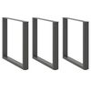 vidaXL Spisebordben U-formet 3 stk antrasitt 90 x (72-73) cm st&aring;l