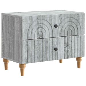 vidaXL Nattbordskap Gr&aring; sonoma 62 x 34,5 x 48 cm Konstruert tre