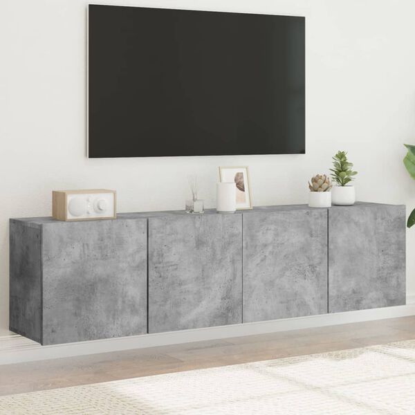 vidaXL Veggmonterte TV-benker 2 stk betonggr&aring; 80x30x41 cm