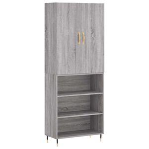 vidaXL Highboard gr&aring; sonoma 69,5x34x180 cm konstruert tre
