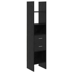 vidaXL Bokskap 2 niv&aring;er 40 x 35 x 180 cm Konstruert tre Svart eik