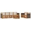vidaXL Utend&oslash;rs sofa-sett 7 pcs Naturlig Solid akasietre