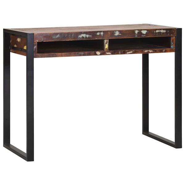 vidaXL Sminkebord Flerfarget 100 x 50 x 75 cm Massivt gjenvunnet tre