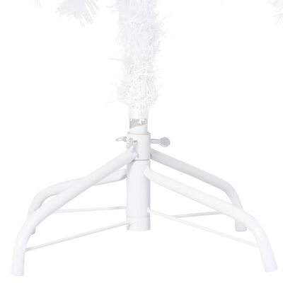 vidaXL Forhåndsbelyst kunstig juletre med tykke grener hvit 180 cm