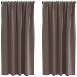 vidaXL M&oslash;rkleggende Gardiner med Ringer 2 pcs M&oslash;rk brun 175 x 140 cm