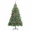 vidaXL Kunstig juletre med LED -stripelys gr&oslash;nn 240 cm PVC og metall