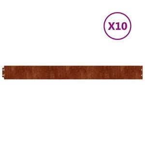 vidaXL Gjerdekant 10 pcs 10 x 103 cm Cortenst&aring;l Rusten