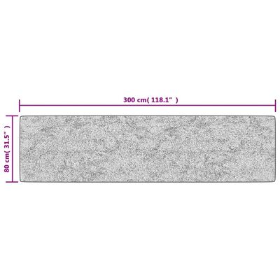 vidaXL Vaskbart teppe 80x300 cm grå sklisikker