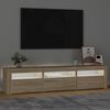 vidaXL TV-benk med LED-lys sonoma eik 180x35x40 cm